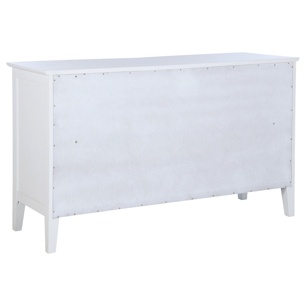 White wooden backboard of a bed on a white background
