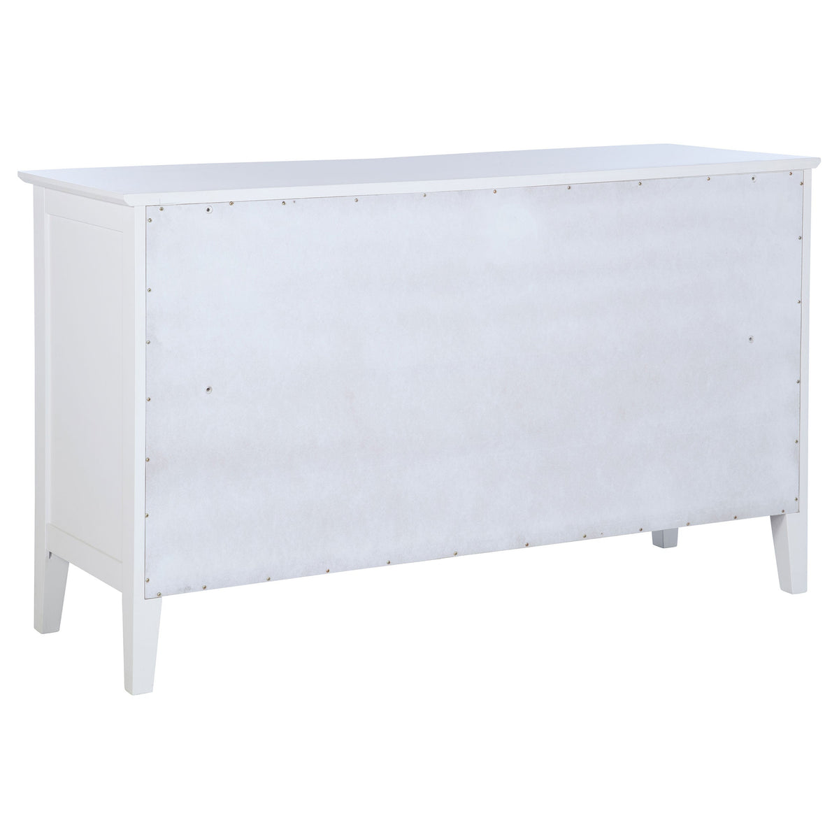 White wooden backboard of a bed on a white background