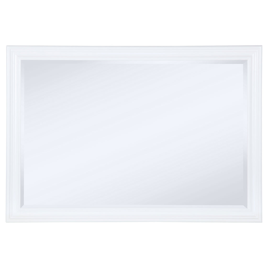 White mirror with white trim