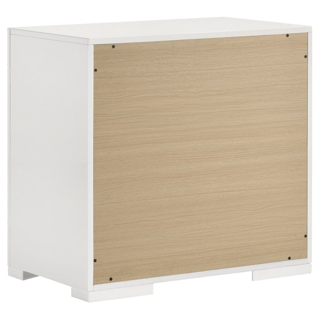 White and beige cabinet with a white background