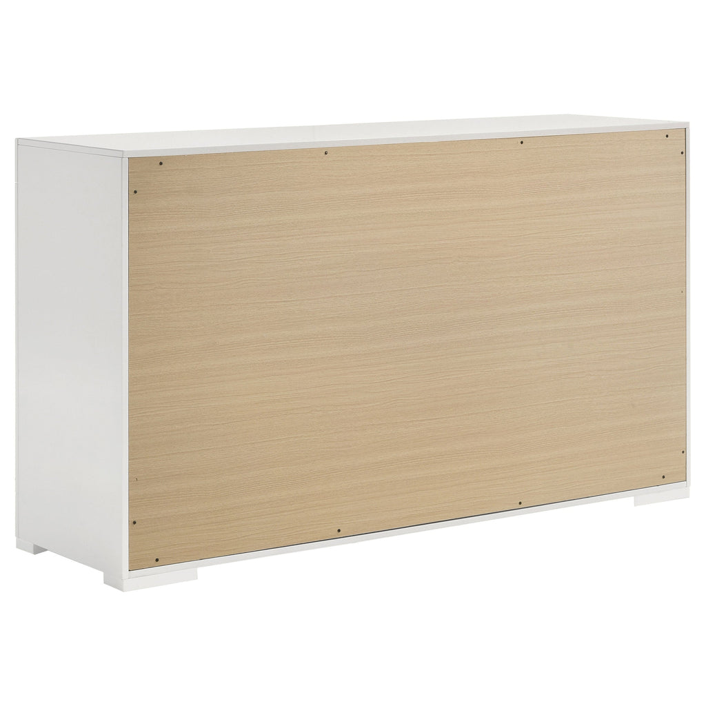 White and beige storage unit on a white background