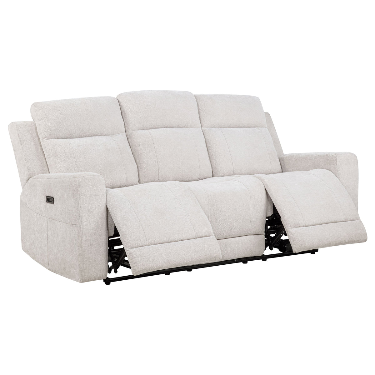 White reclining sofa living room furniture against a white background