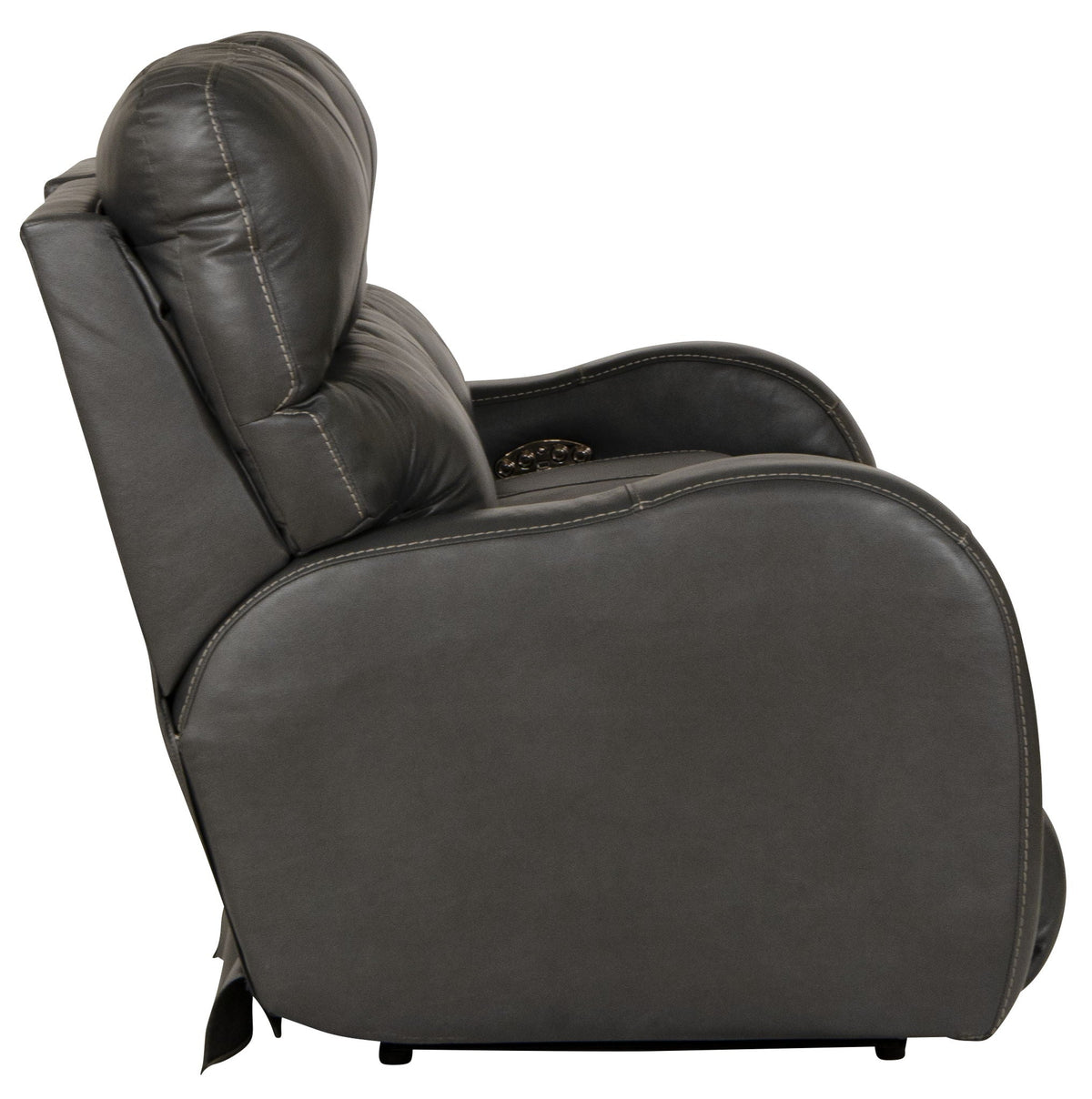 Gray recliner chair on a white background