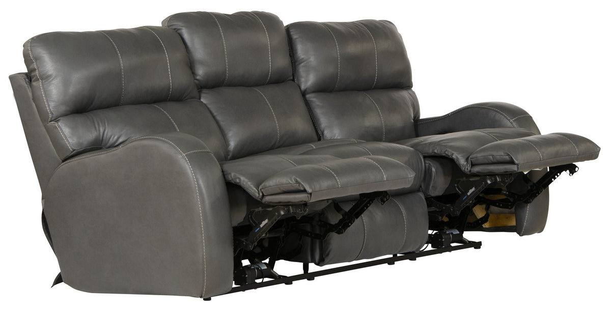 Gray reclining sofa on a white background