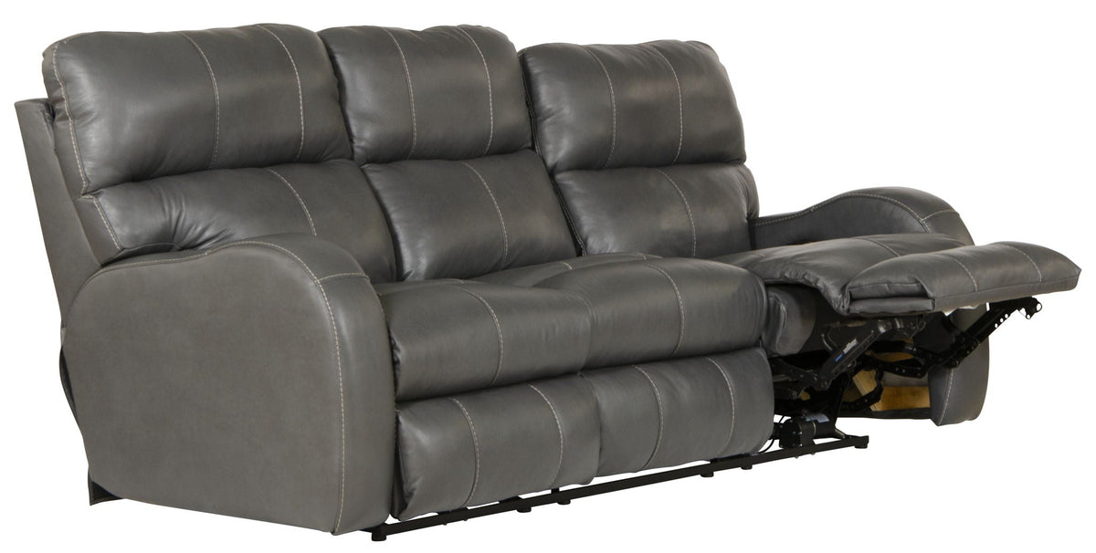 Gray reclining sofa on a white background
